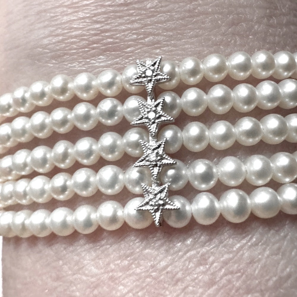 ✨💎 HOST PICK✨18K White Gold Mark Lash Diamond & Pearl Cuff Bracelet ✨ - Picture 6 of 16
